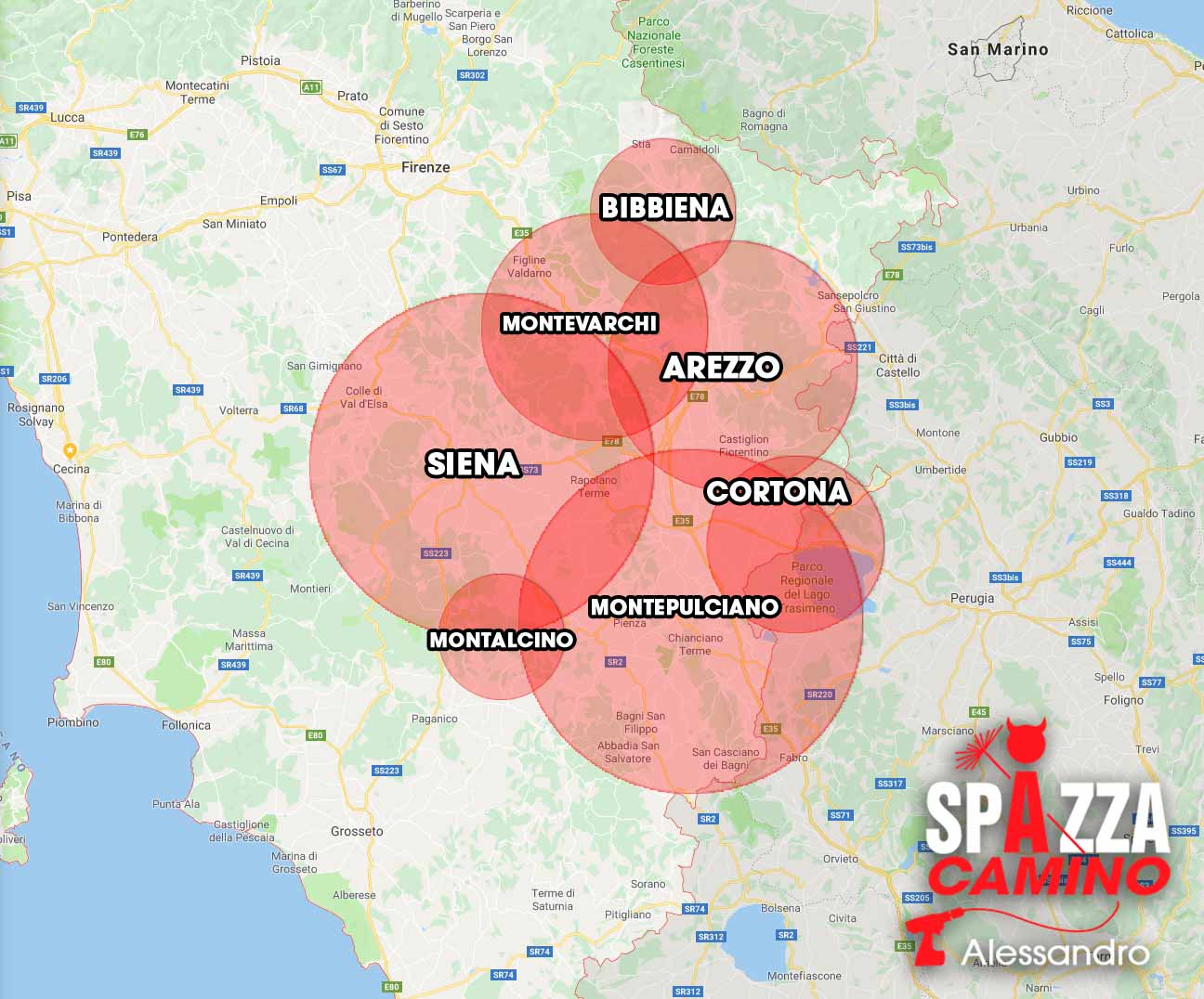 Mappa Spazzacamino Valdarno